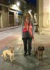 Judith with Juli & Tsering, enjoying an evening stroll around a lovely medieval village in N.Spain, on their way from London to Estepona.